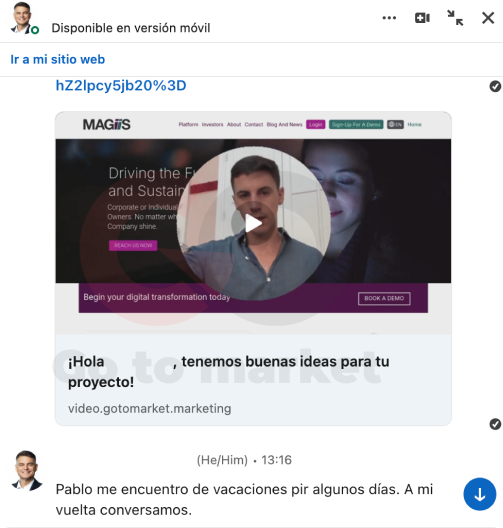 mensajes personalizados